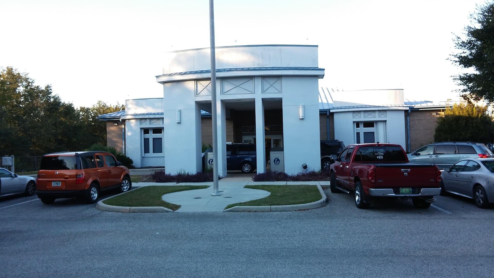The white columned front of the Bloomingdale Regional Library